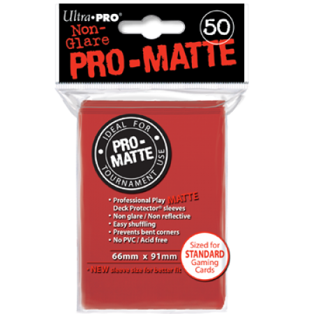 50 Lommer Ultra Pro Pro-matte: Røde Kortlommer