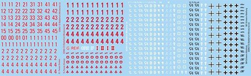 WWII Tyske DAK Decals - 4 Ark med Symboler og Markeringer