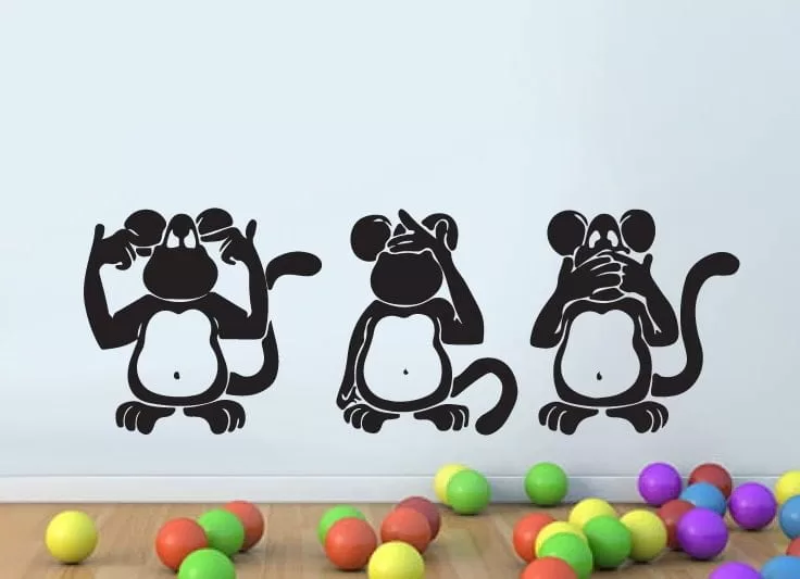 De Tre Vise Aber – Inspirerende Vægklistermærke til Børn