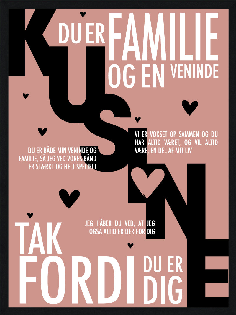 Kusine Plakat - Den perfekte gave til din kusine!