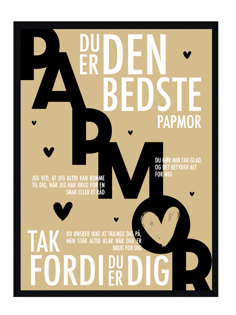 Personlig Plakat til Verdens Bedste Papmor - Gaveidé