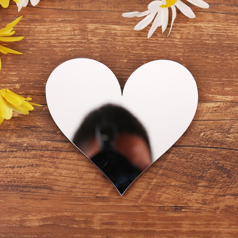 Spejl Bogstav Wallsticker med Hjerte - Unik Dekoration