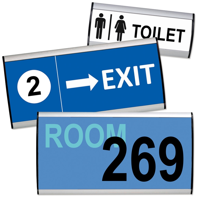 Sølv Aluminium Væg Dørskilt - Nem Budskabsændring