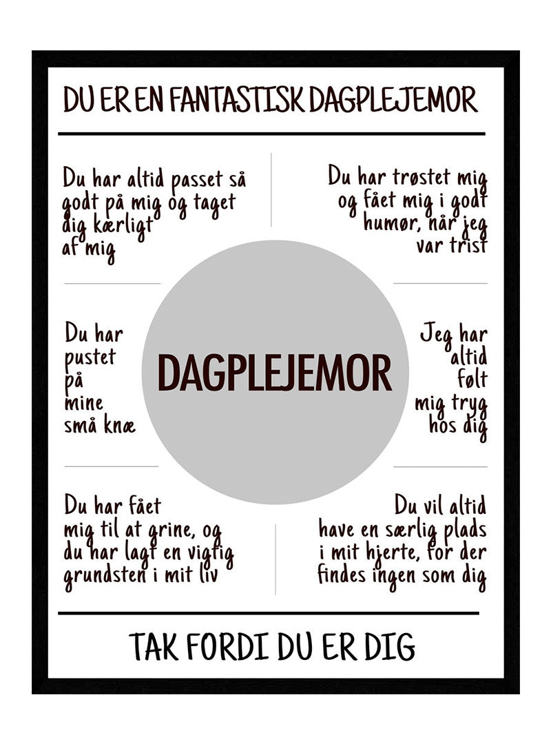 Dagplejemor Plakat - Den perfekte gave til dagplejemoren