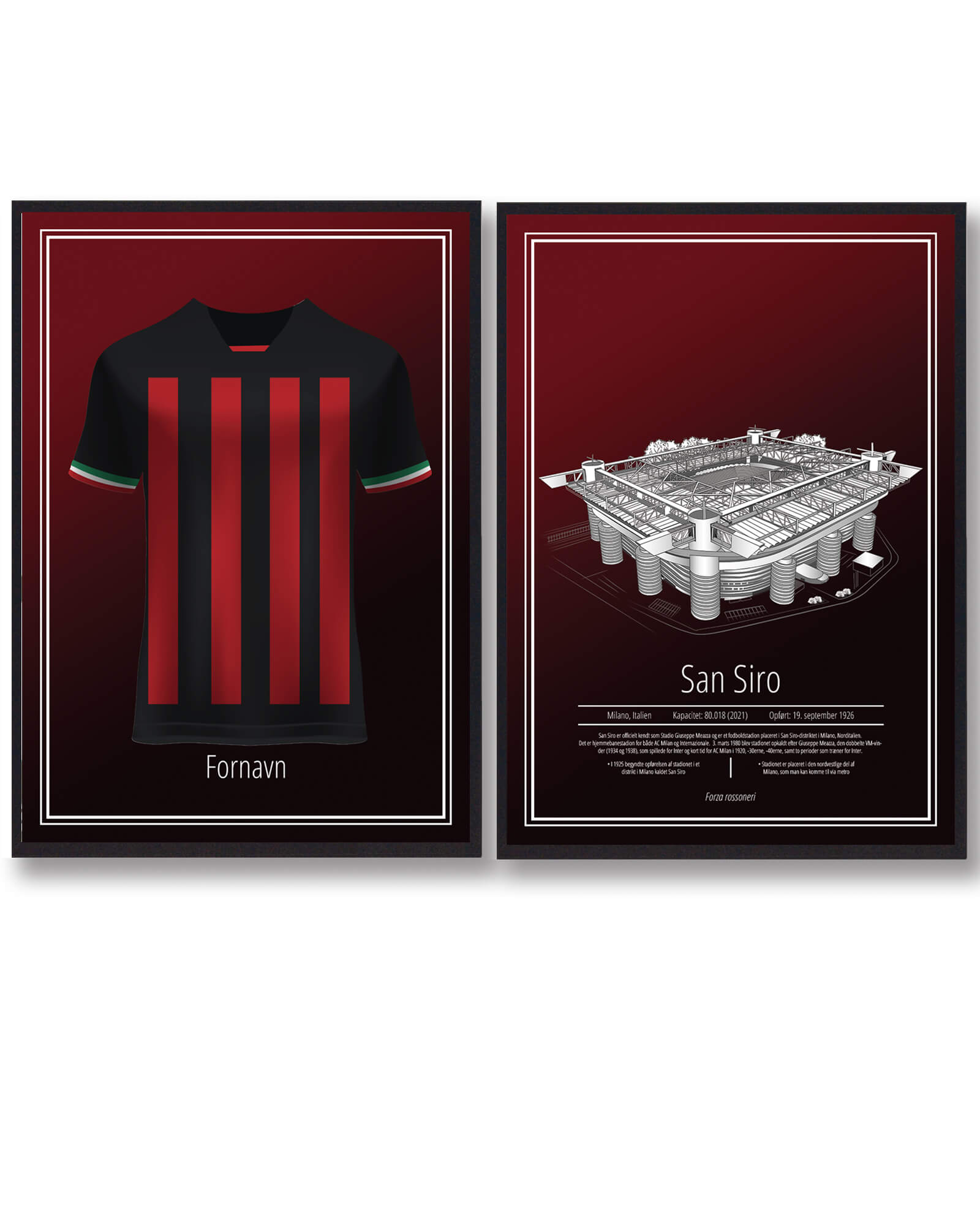 AC Milan Trøje og Stadion Plakatsæt – Fodboldplakater!