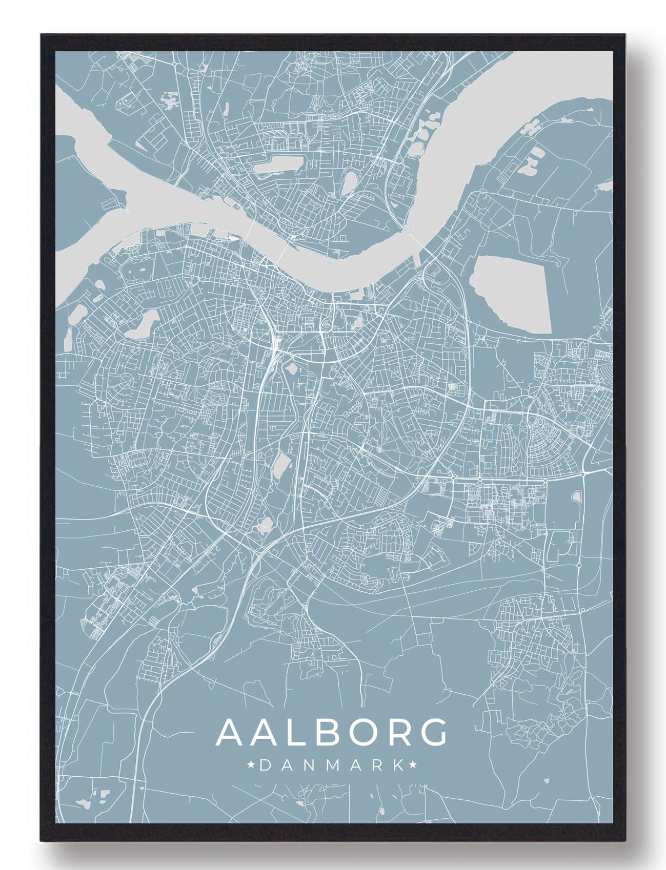 Aalborg Plakat i Lyseblå - Nordjyllands Hovedstad
