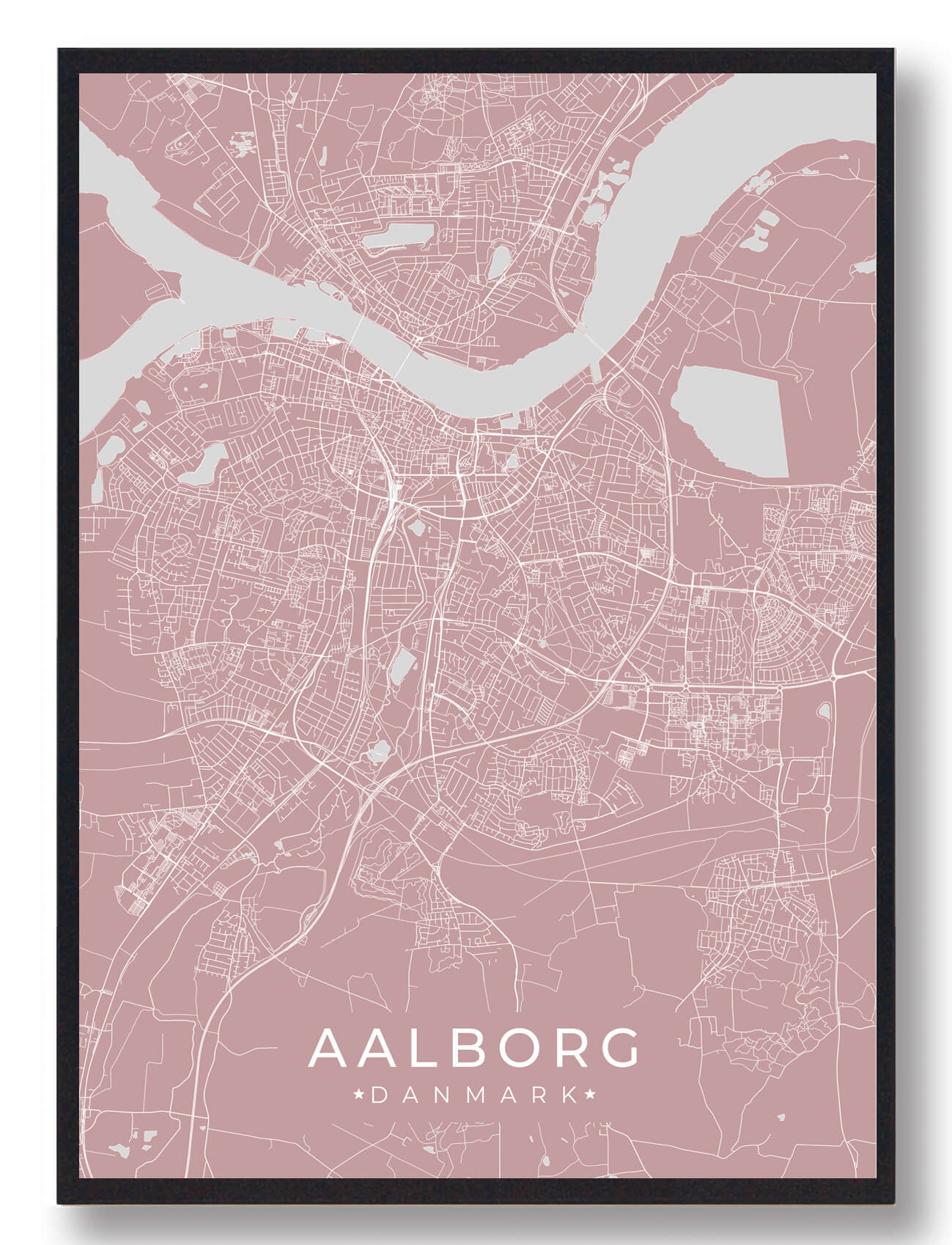 Aalborg Plakat i Lyserød - Nordjyllands Skønhed