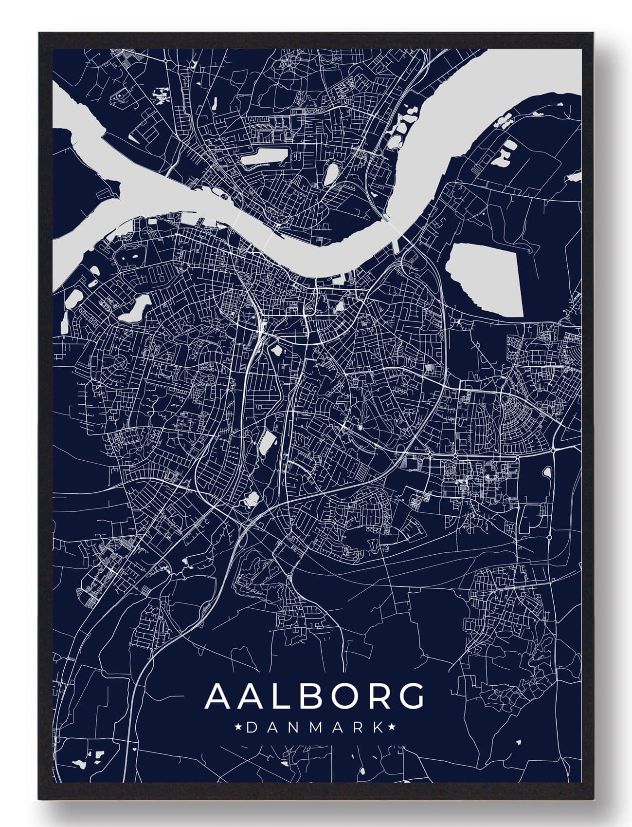 Aalborg Plakat - Mørkeblå Tilbud hos Plakatdyr.dk
