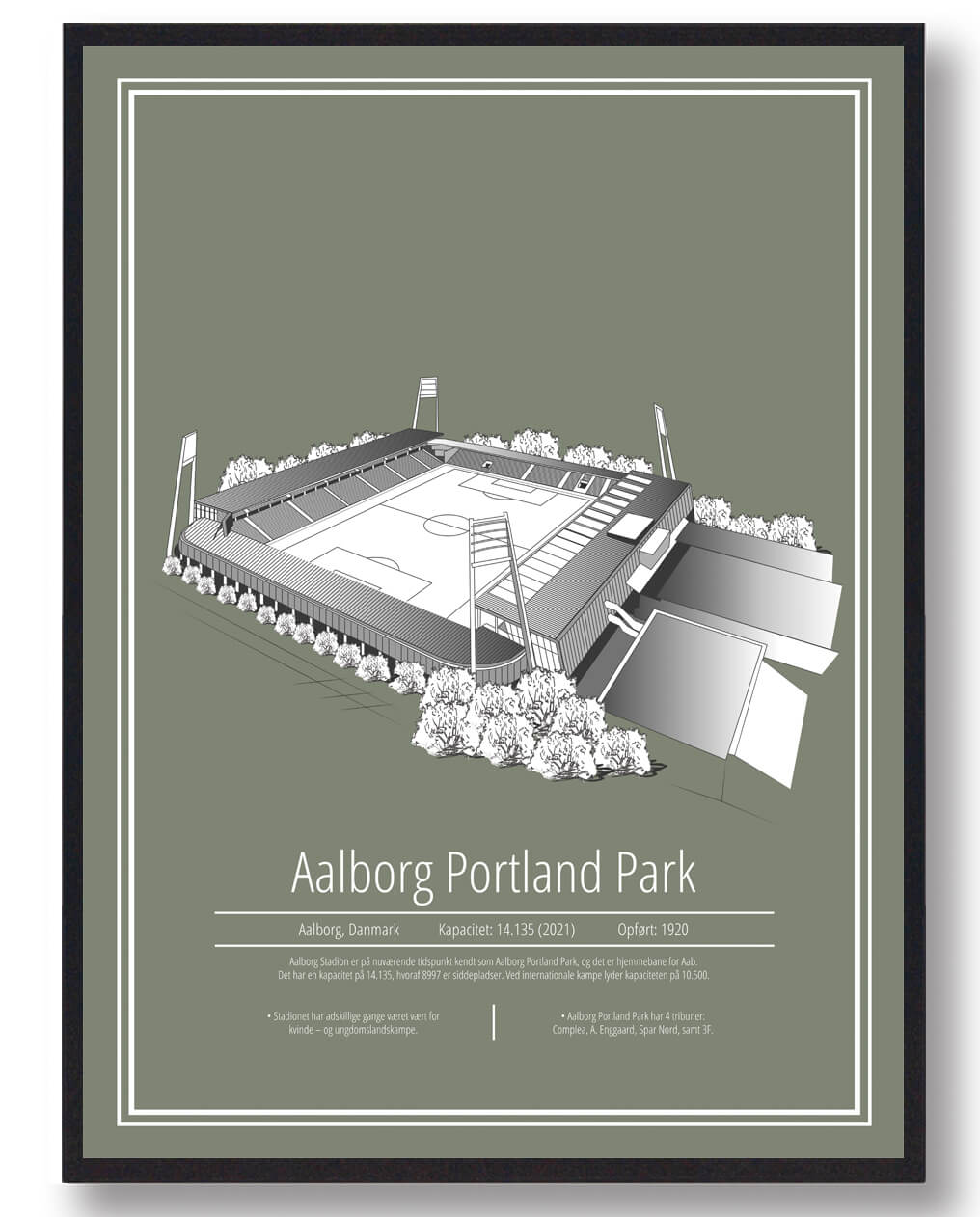 Aalborg Portland Park AaB Plakat til Fodboldfans
