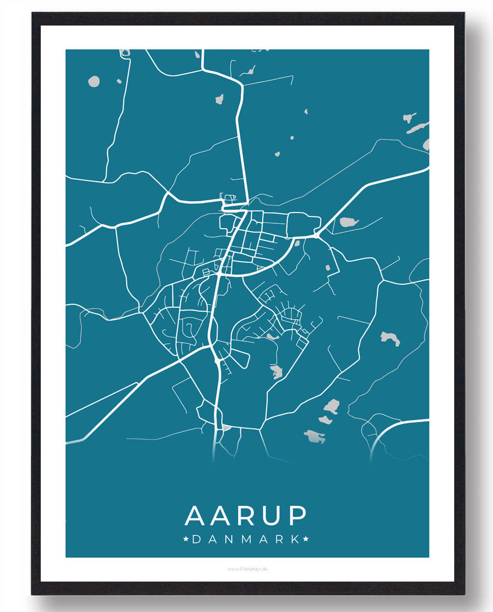 Aarup By Plakat - Blå til Gaveidéer