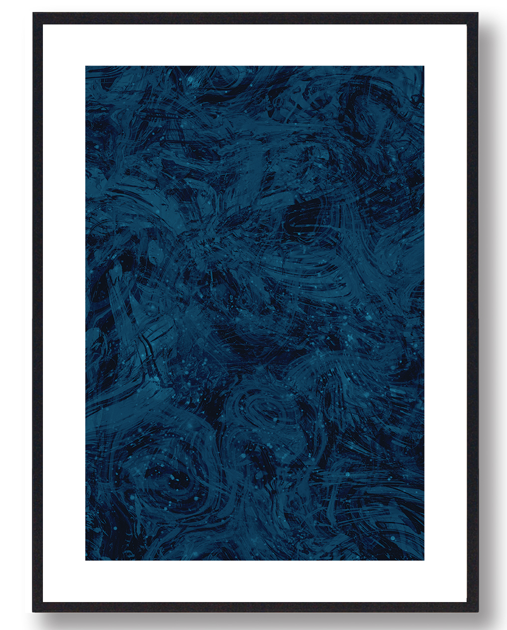 Moderne Abstrakt Blå Kunstplakat til Dit Hjem