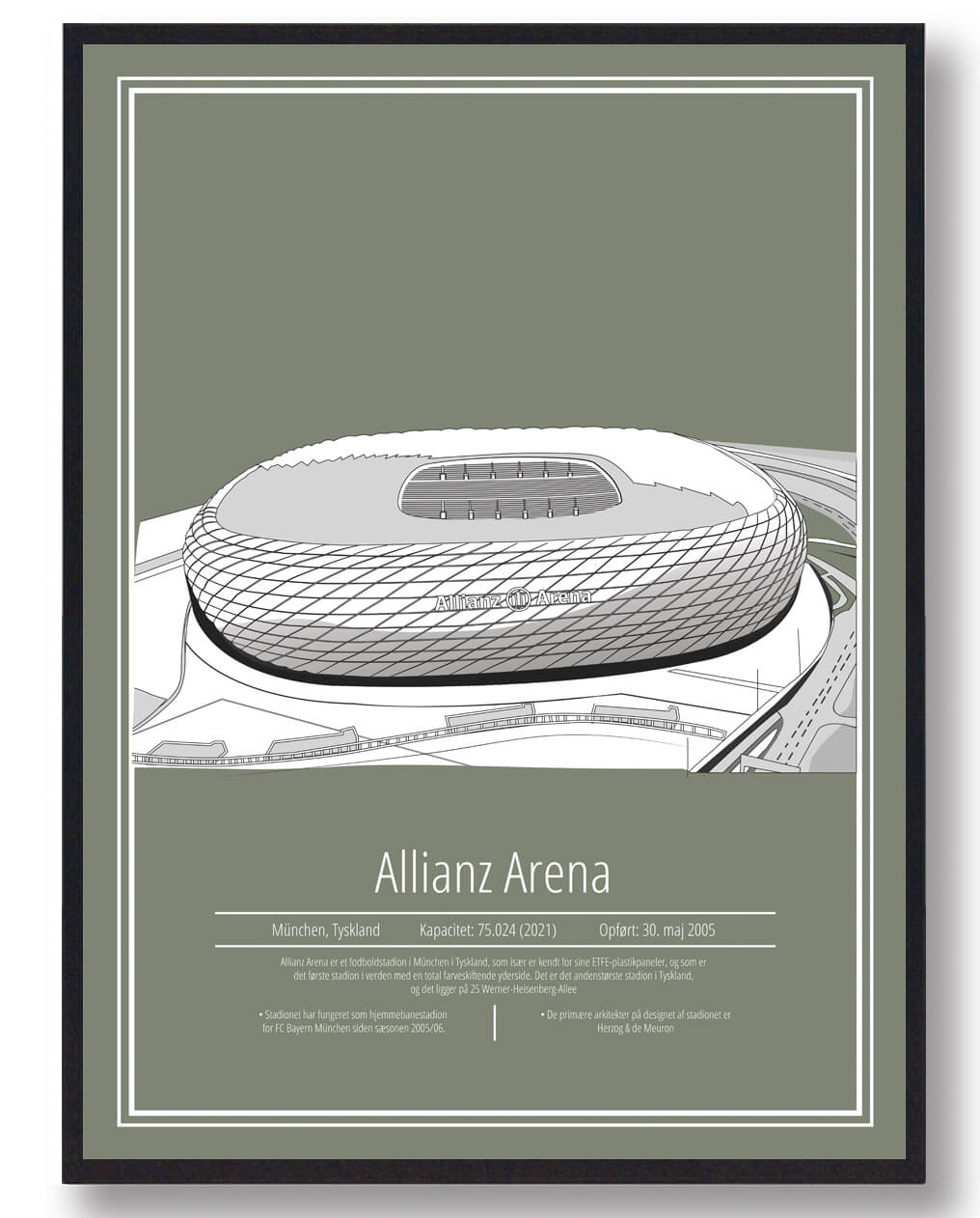 Allianz Arena Plakat – Fodboldkunst fra Bayern München