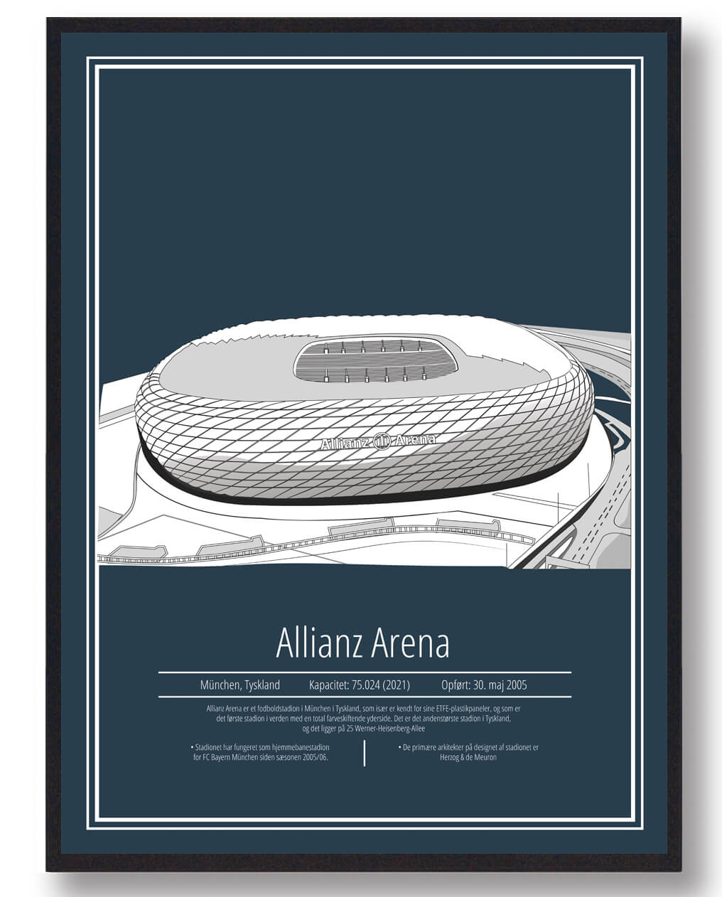 Allianz Arena Plakat – Fodboldkunst fra Bayern München