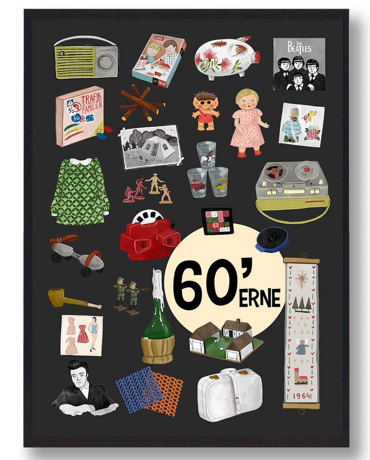 Apos Erne Plakat - Sort fra 60'erne til Mormor Gave