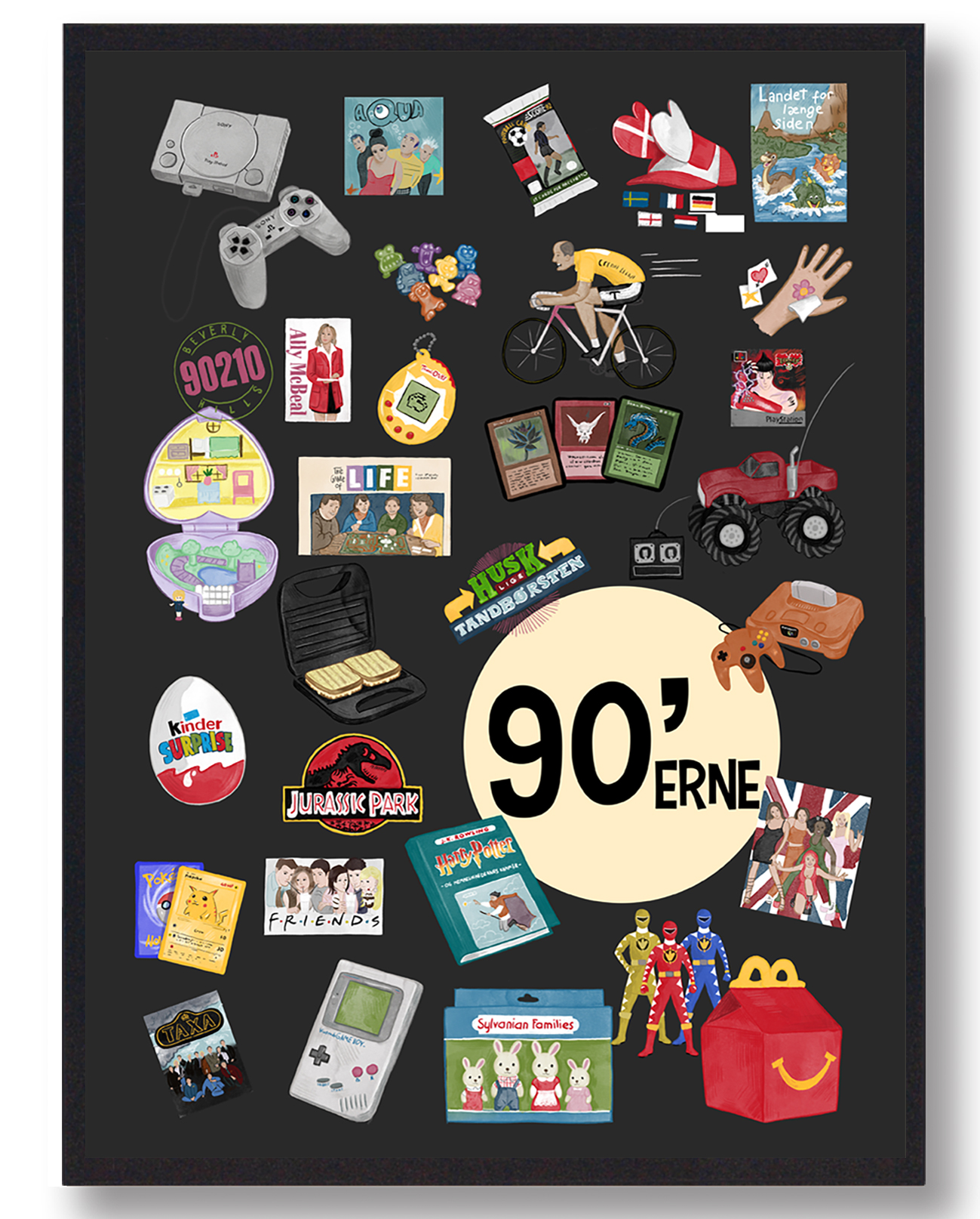 90'er Apos Erne Plakat - Sort til Mormor Gave