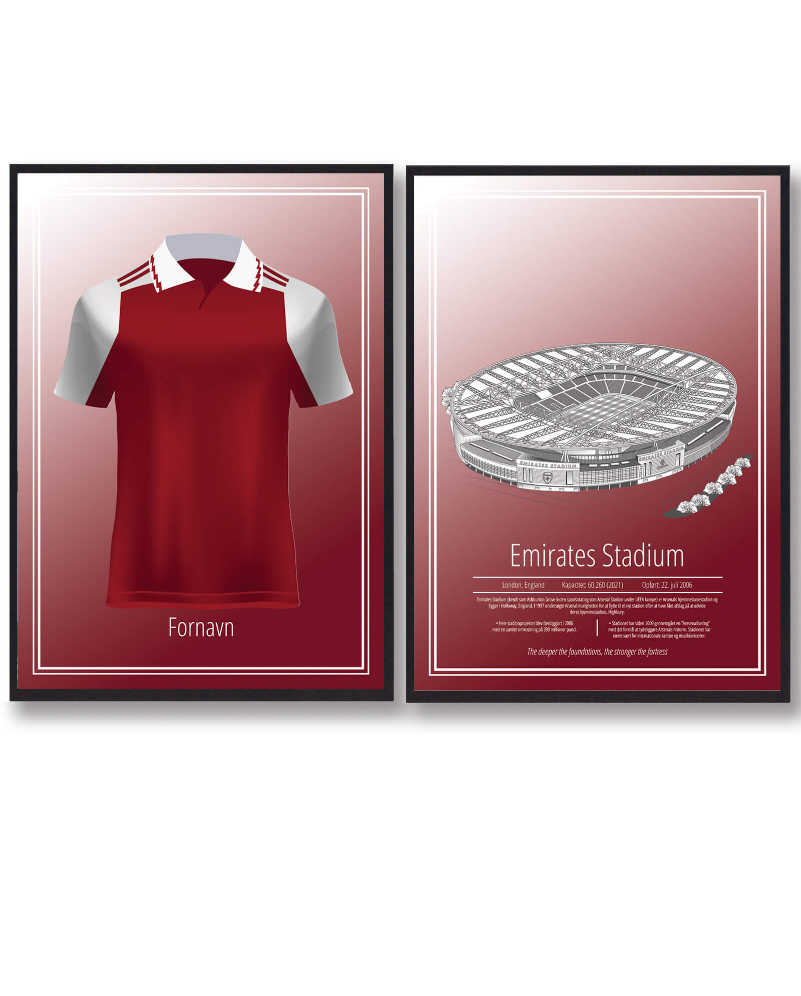 Arsenal Trøje og Stadion Plakatsæt - Fodboldplakat Tilbud