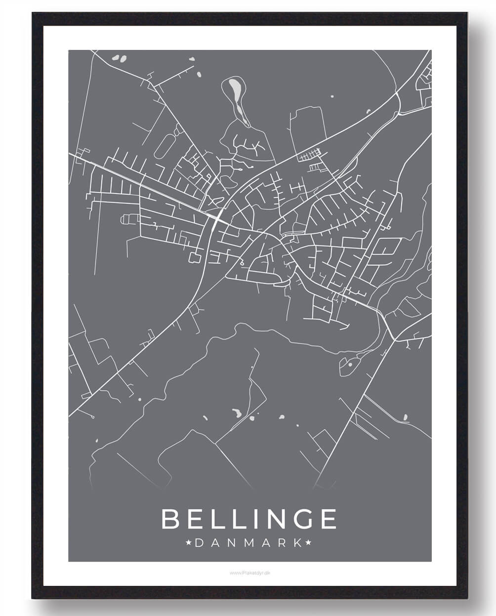 Bellinge By Plakat Grå