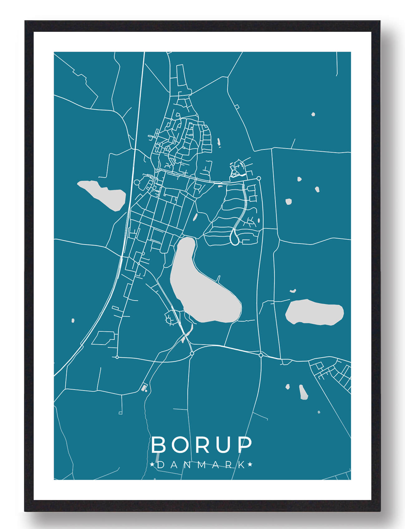 Borup By Plakat Blå