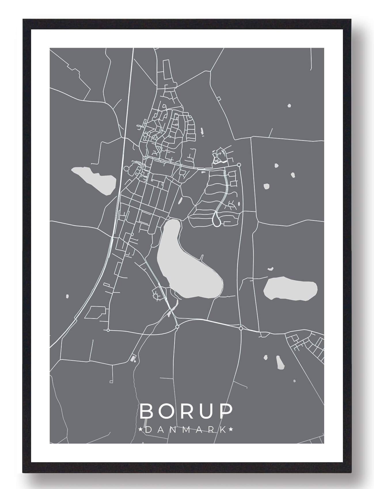 Borup By Plakat Grå