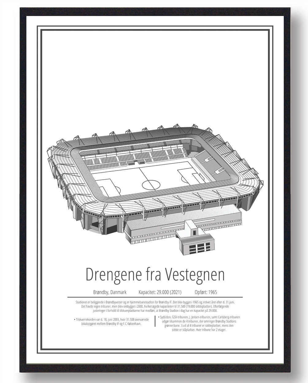 Brøndby Stadion Plakat – Fodboldkunst til Fans