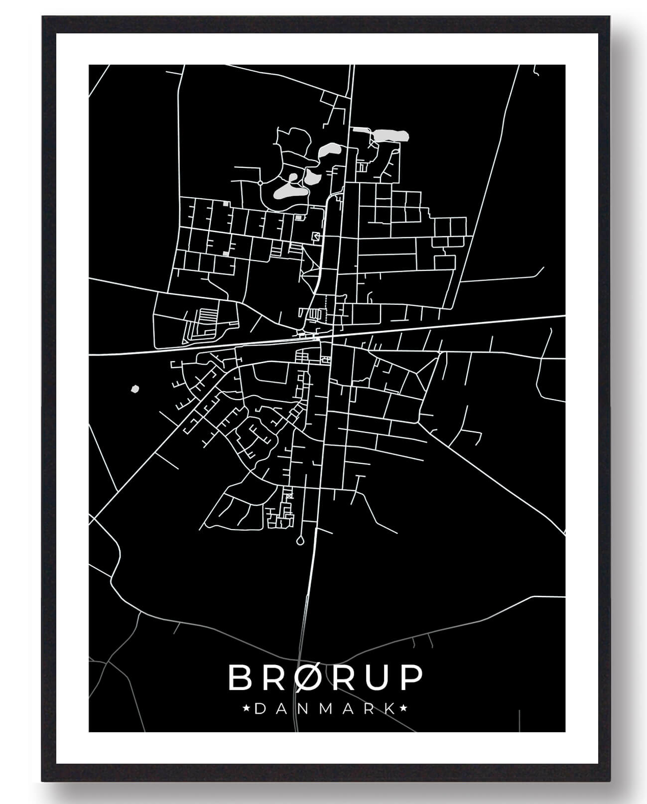 Brørup By Plakat Sort