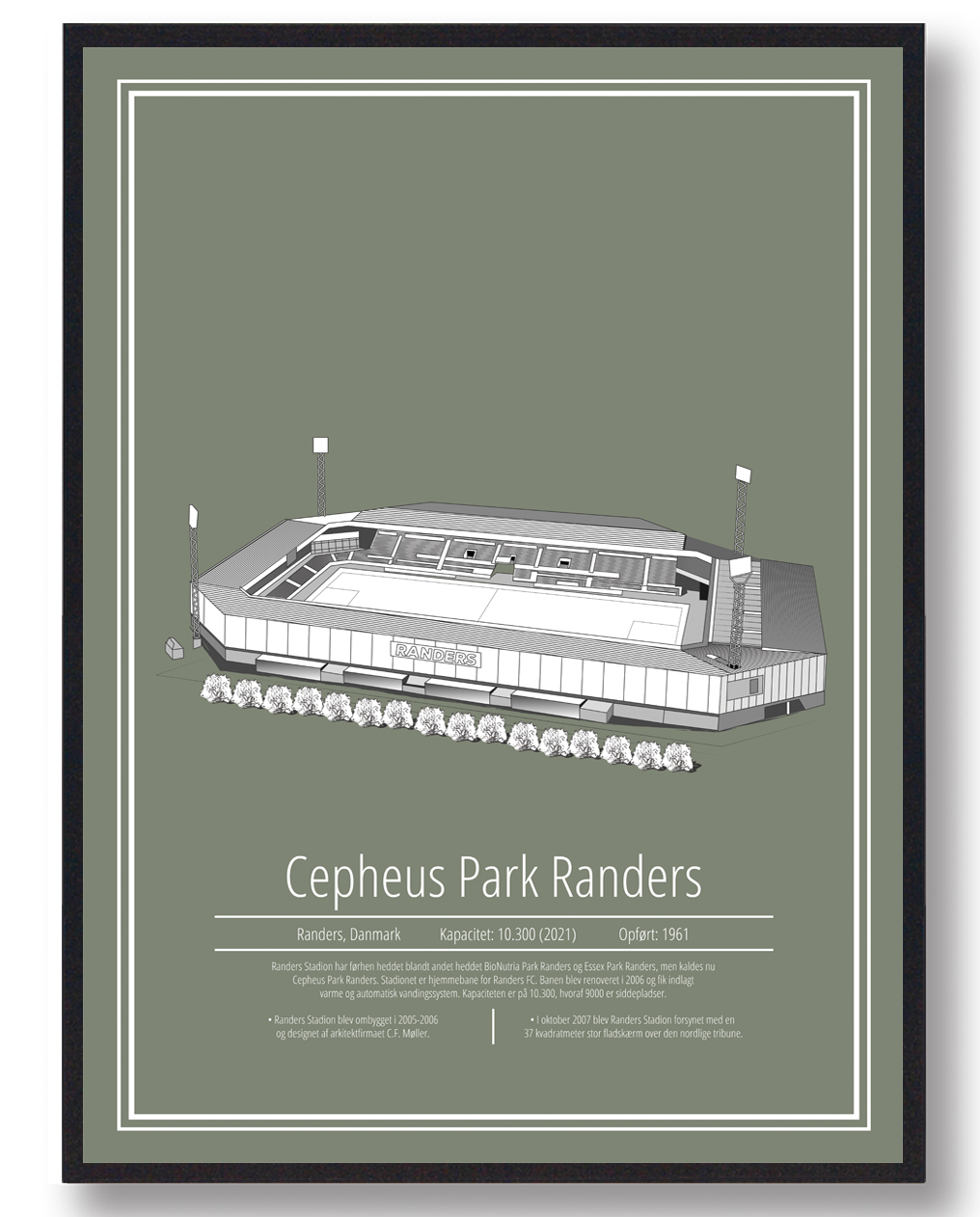 Randers FC Plakat fra Cepheus Park – Fodboldkunst til hjemmet