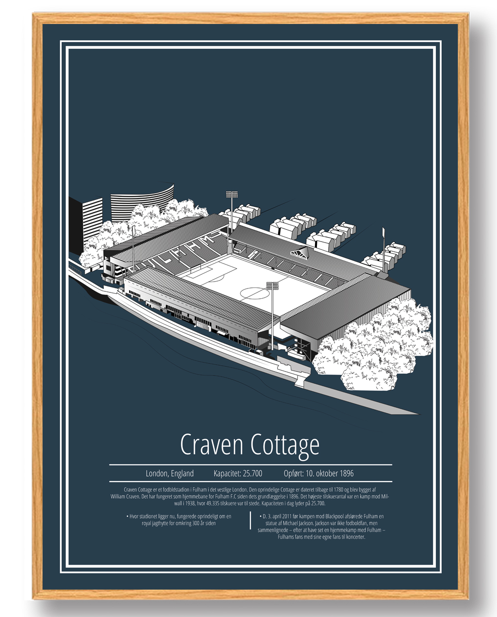Craven Cottage Plakat - Fodboldkunst til Fulham-fans