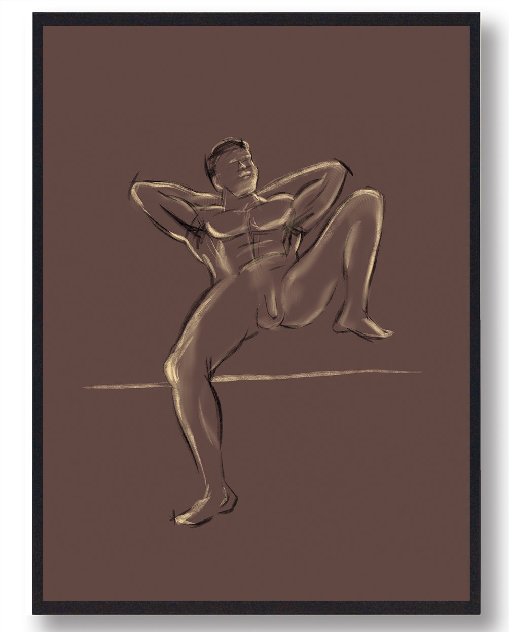 Kunstnerisk Croquis Mand Plakat – Stilfuld Dekoration til Hjemmet
