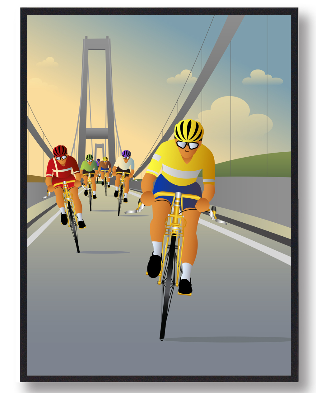 Cykelplakat af Storebæltsbroen - Perfekt til hjemmet