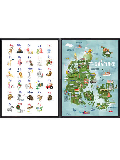 Unik Håndtegnet Plakat med Danske Bogstaver – Tilbud!