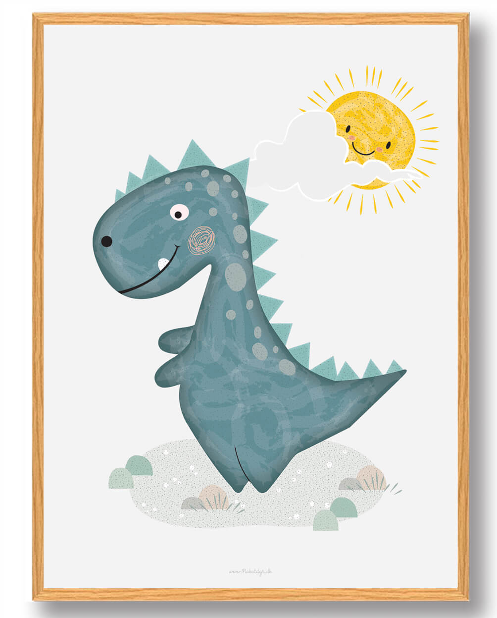 Farverig Dinosaur Plakat til Børneværelset