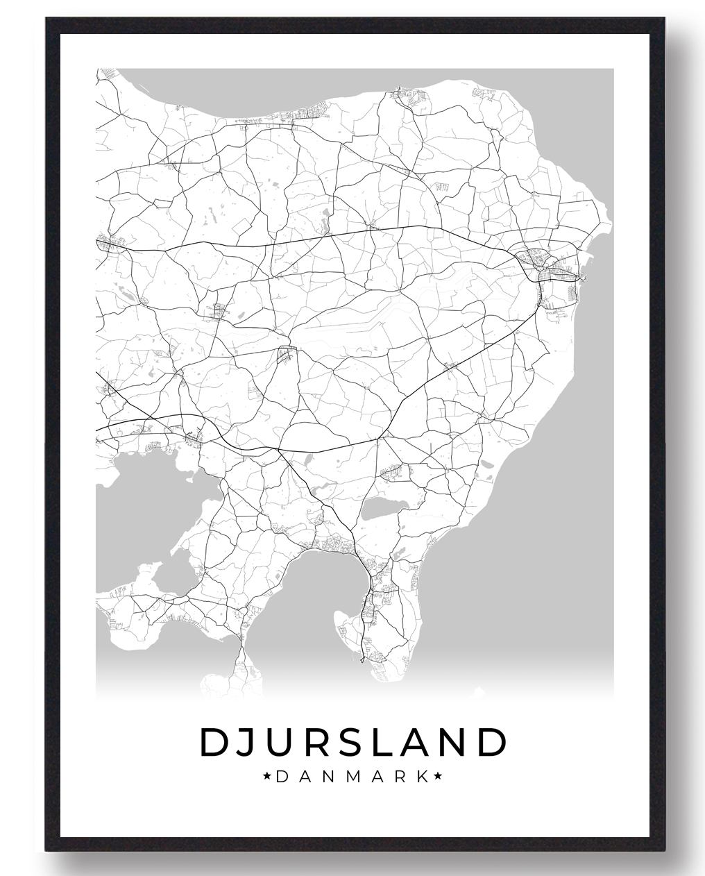 Djursland Plakat - Hvid Vægdekoration til Dit Hjem