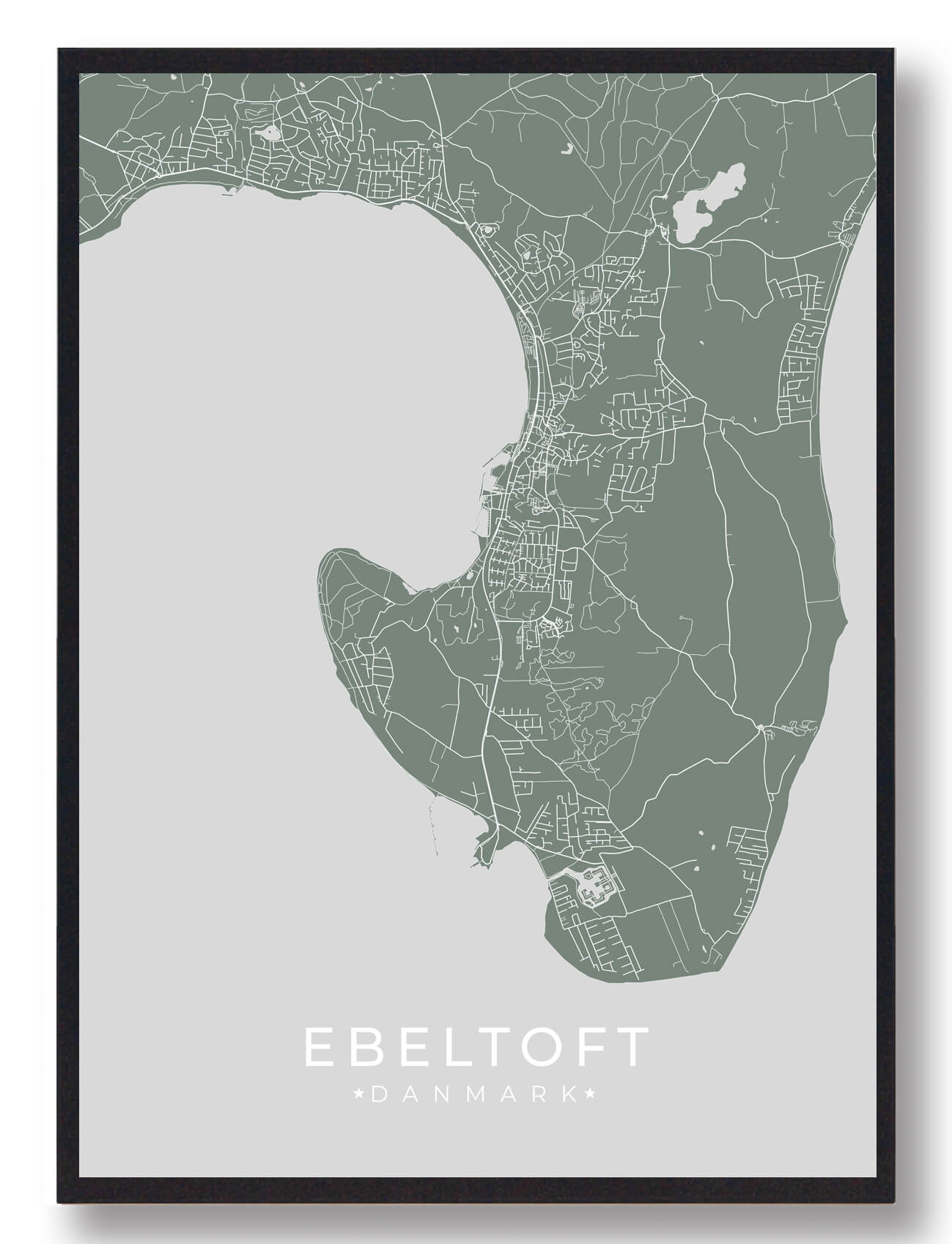 Ebeltoft Plakat - Grøn | Unik Kunst til Dit Hjem