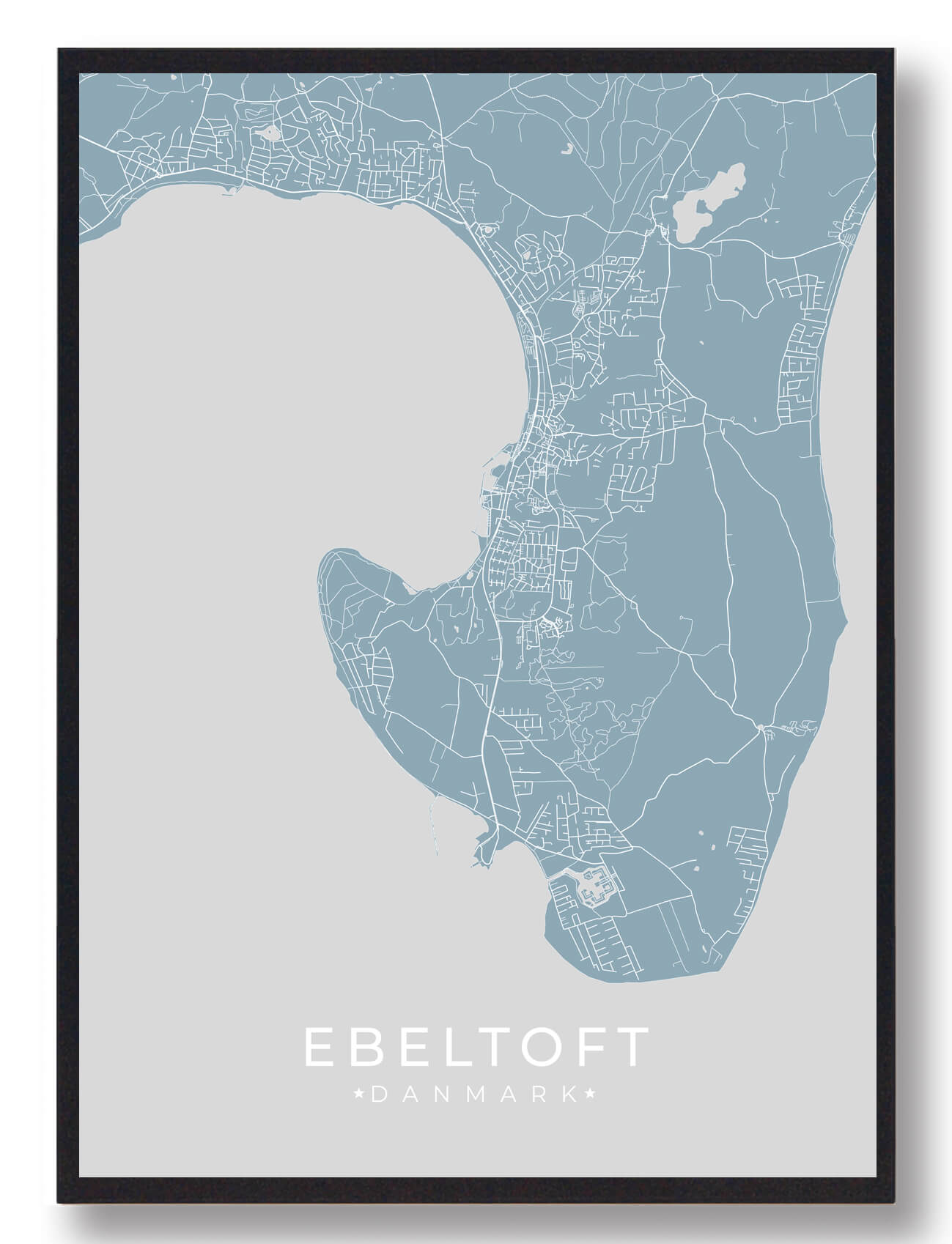 Ebeltoft Plakat - Lyseblå fra Midtjylland