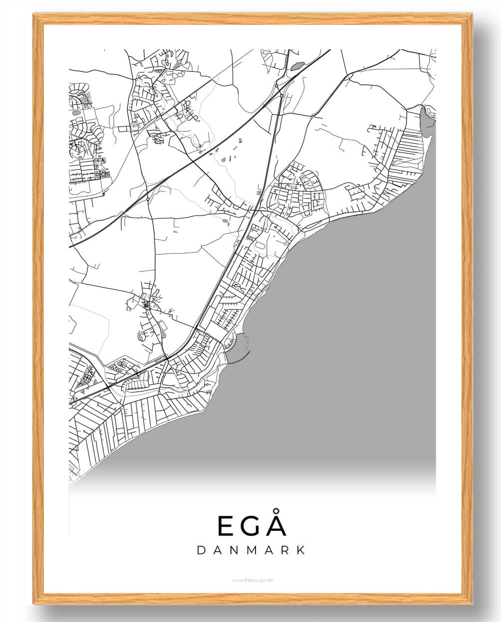 Egå By Plakat - Hvid | Populær Plakat fra Midtjylland