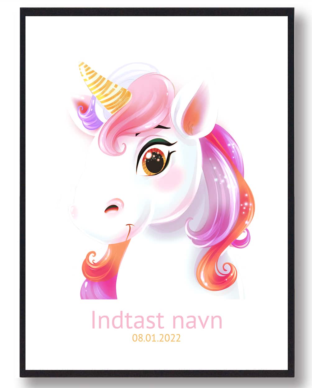 Enhjørning Navneplakat til Børneværelset - Magisk Design!