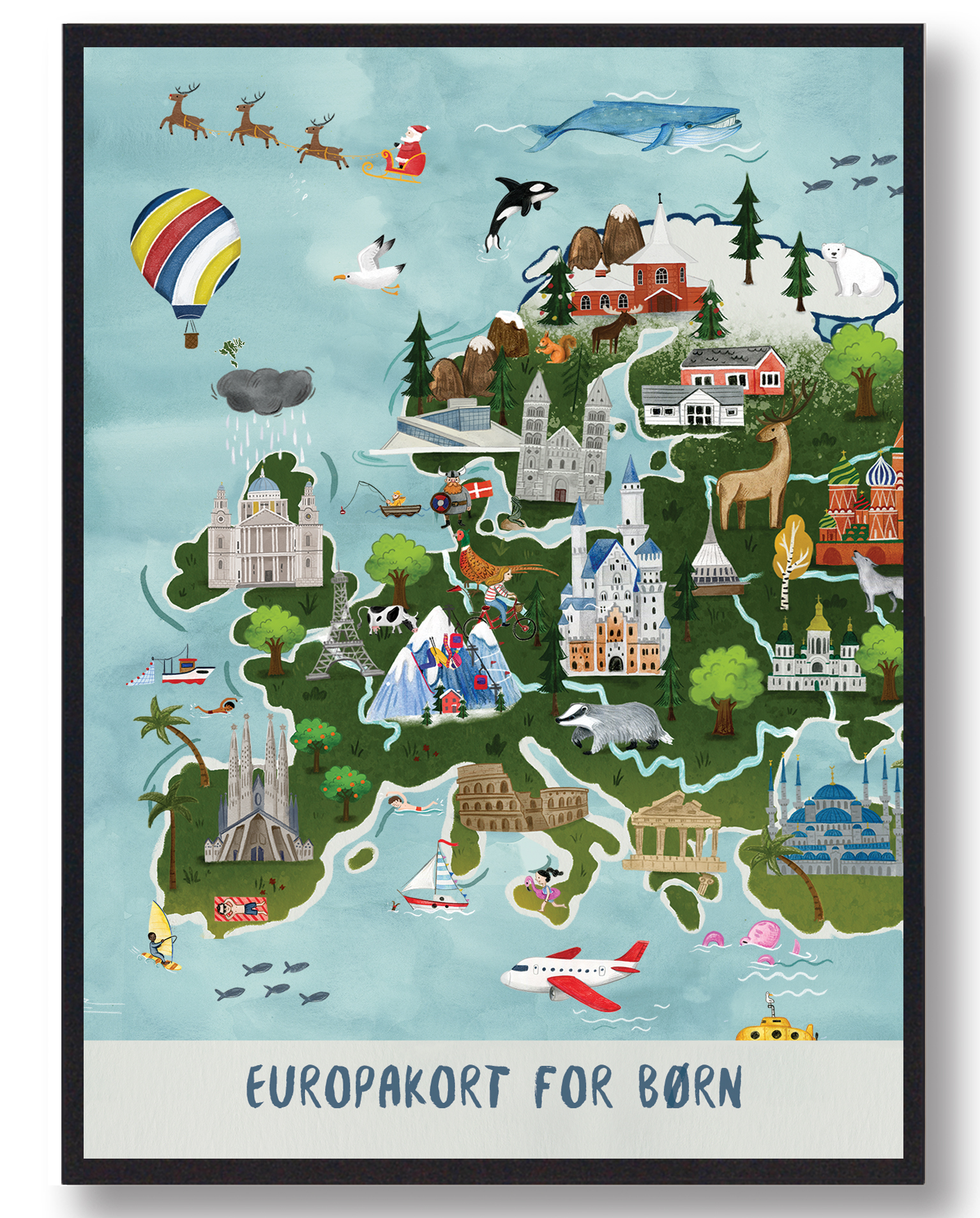 Håndtegnet Europakort Plakat - Udforsk Europa Magisk!