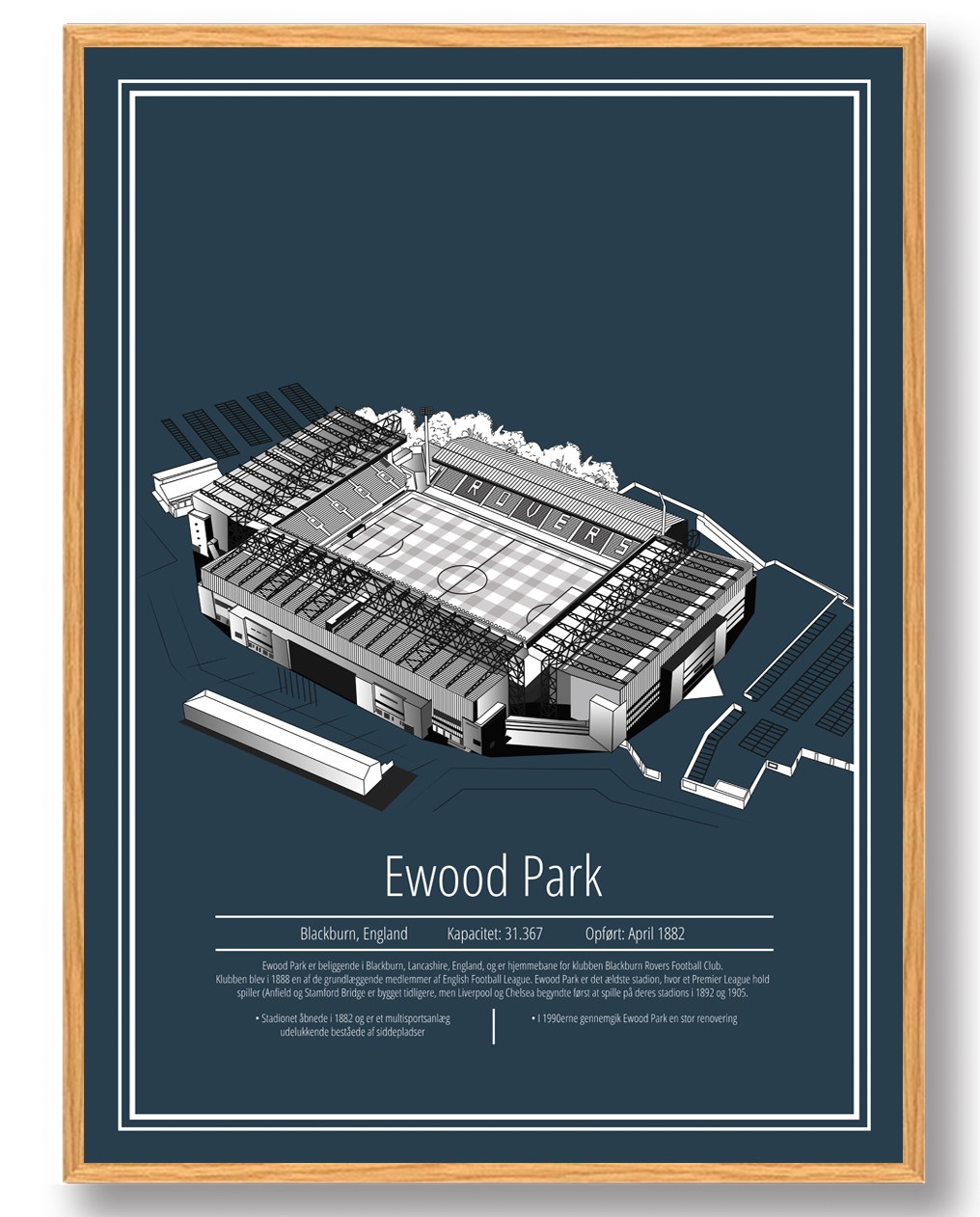 Ewood Park Stadion Plakat – Blackburn Rovers Fodboldkunst
