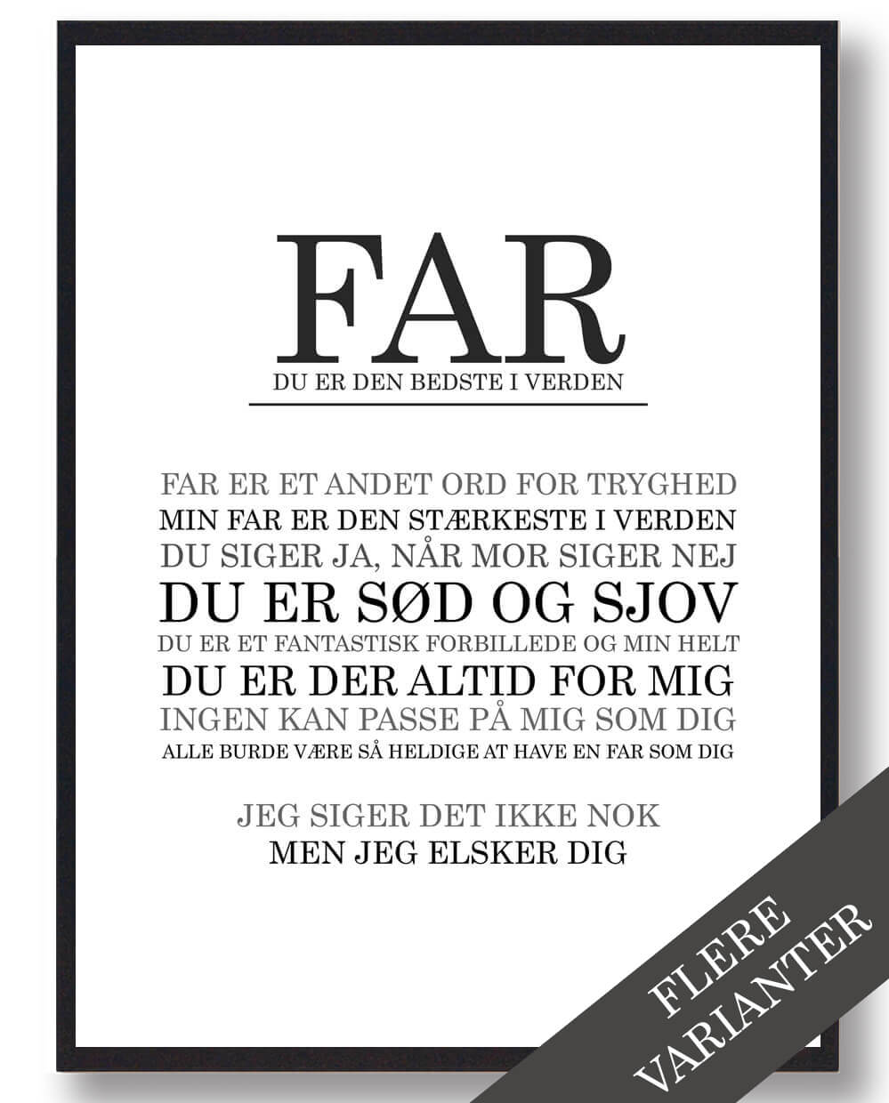 Far Er Den Bedste - Fars Dag Plakat til Gaven