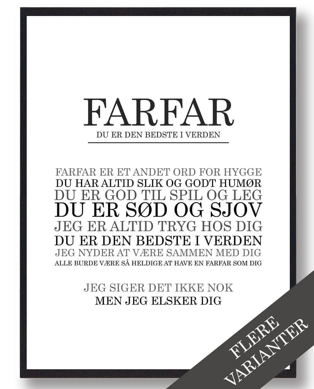 Farfar Er Den Bedste - Plakat til Gave