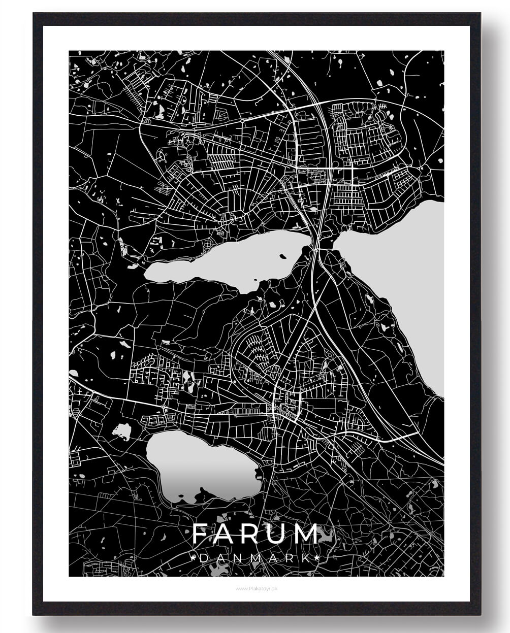Farum By Plakat - Sort fra Plakatdyr.dk