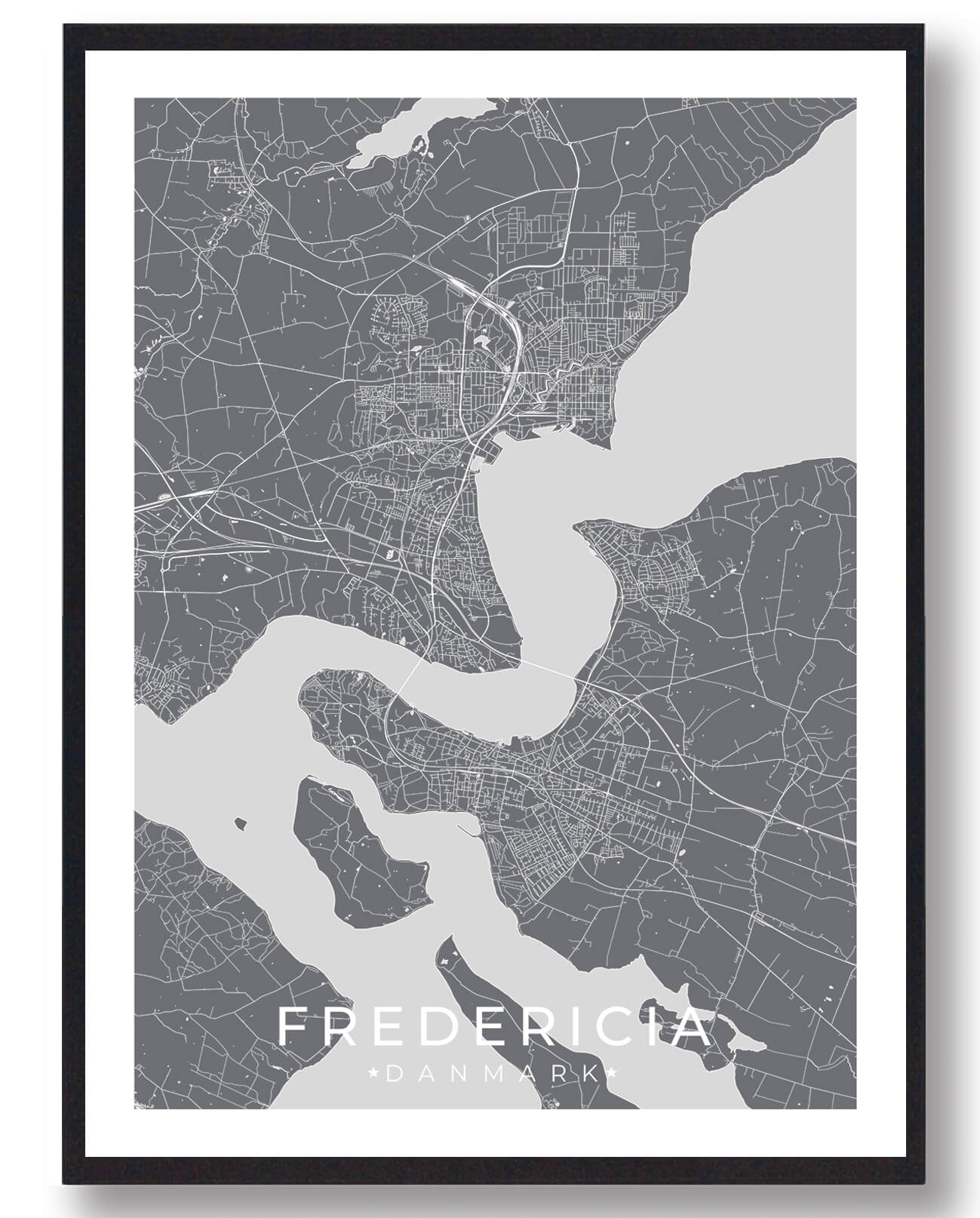 Fredericia By Plakat - Grå tilbud fra Plakatdyr.dk