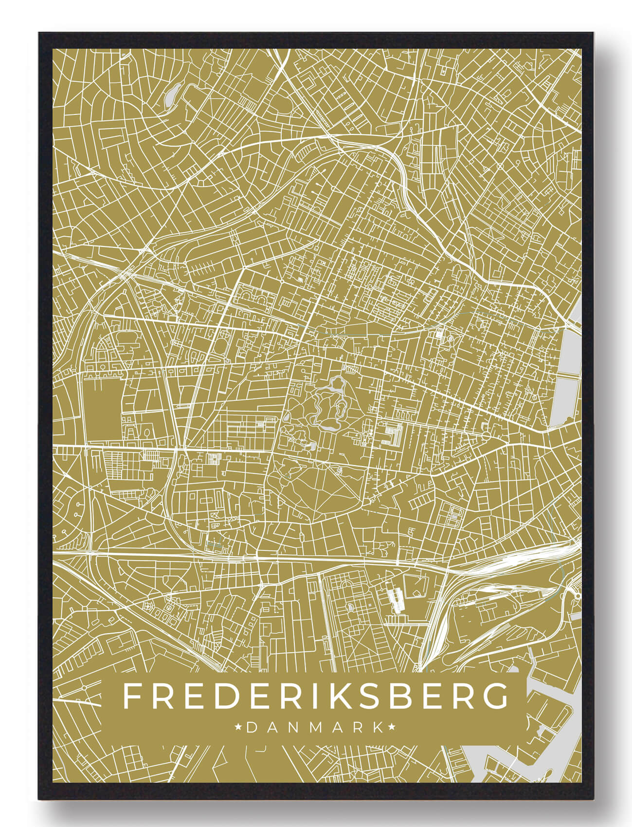 Frederiksberg Plakat - Gul Udforsk Byens Skønhed