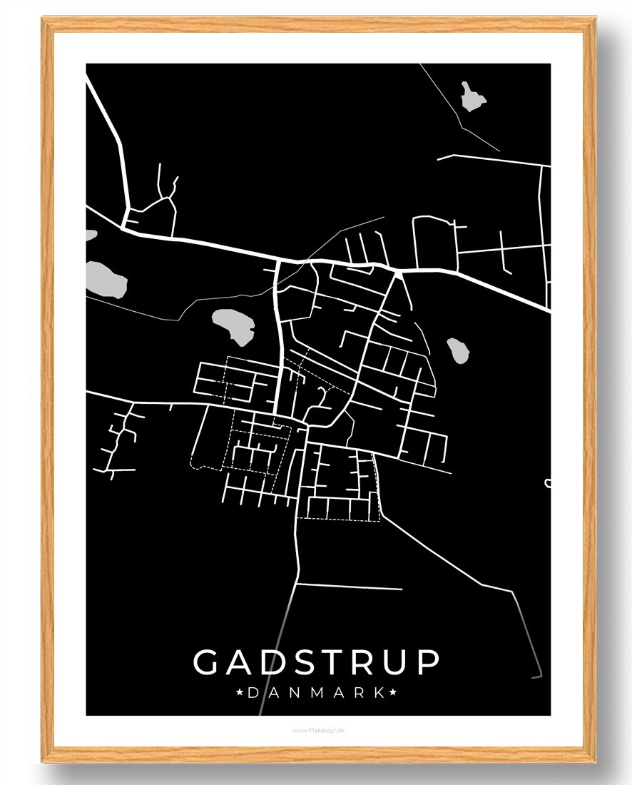 Gadstrup By Plakat - Sort tilbud fra Plakatdyr.dk
