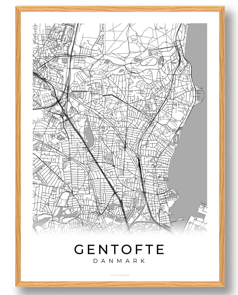Gentofte Byplakat – Hvid til din indretning