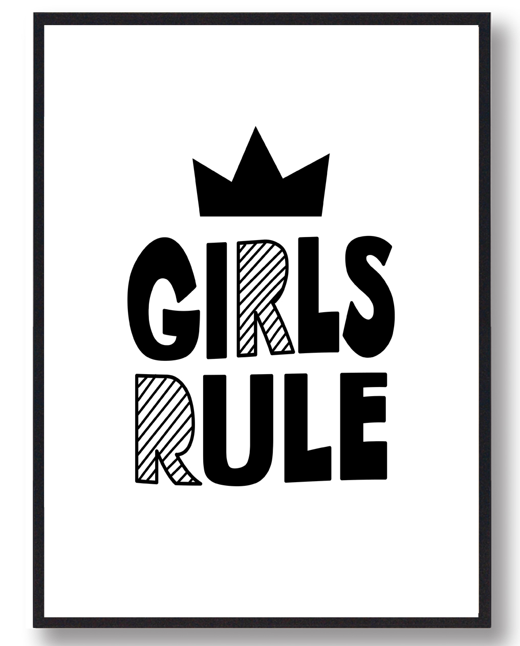 Pigeplakat - Girls Rule til Børneværelset
