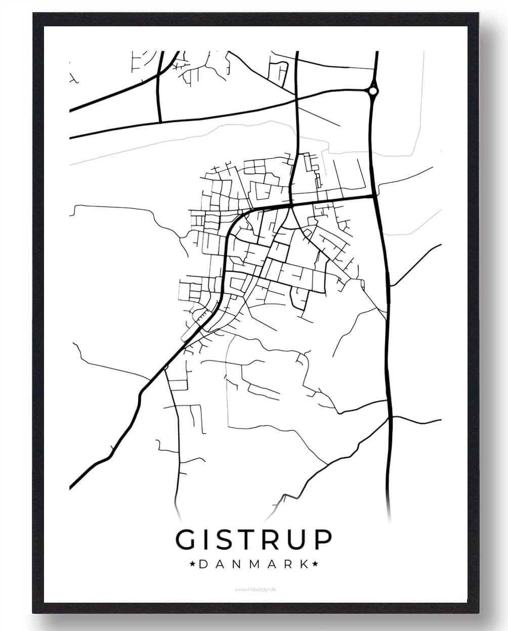Gistrup By Plakat - Hvid til Nordjylland