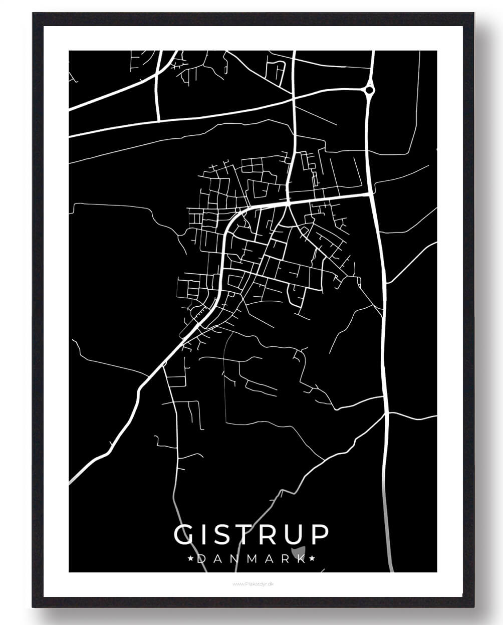 Gistrup By Plakat - Sort til Nordjylland
