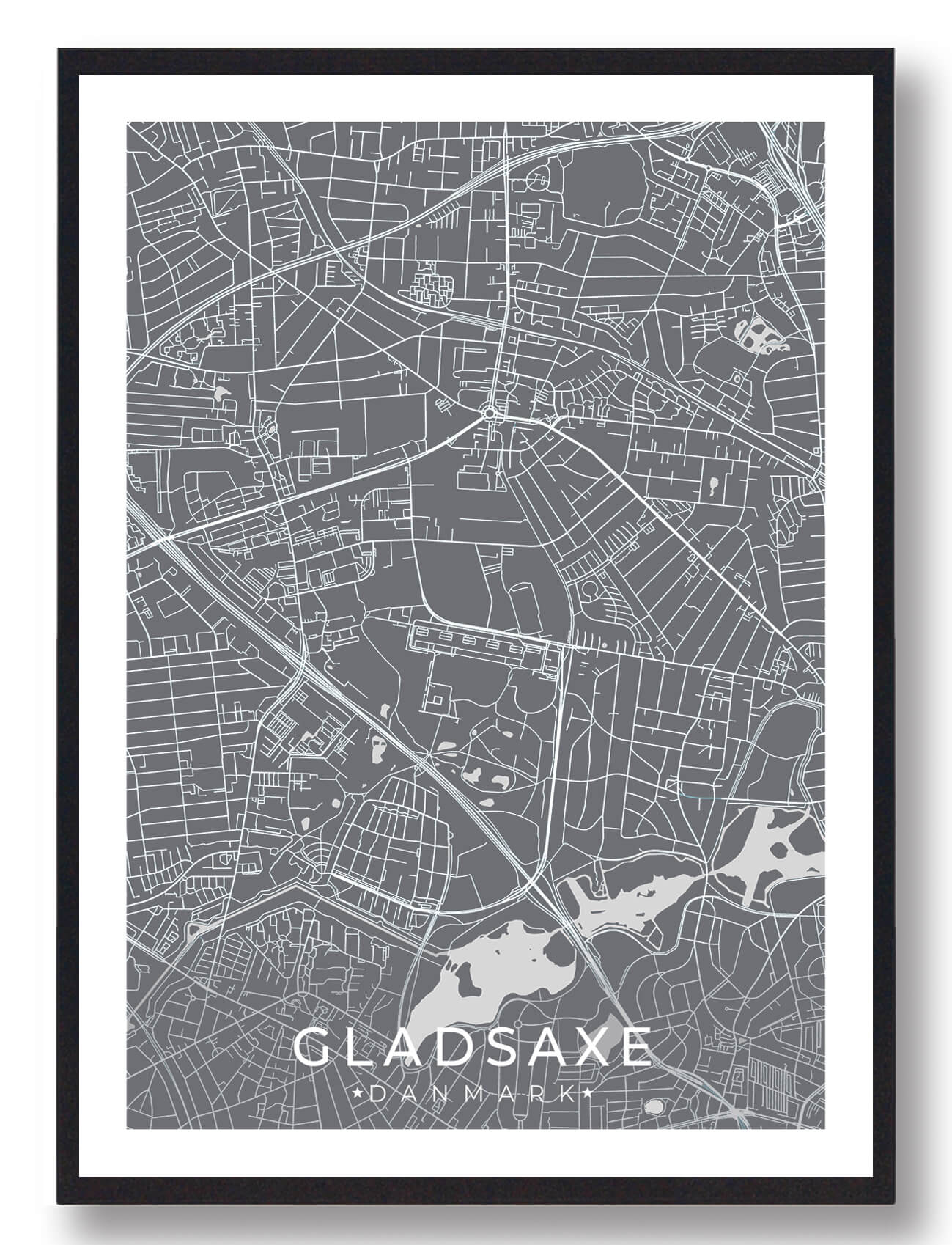 Gladsaxe Byplakat - Moderne Grå Design til Dit Hjem