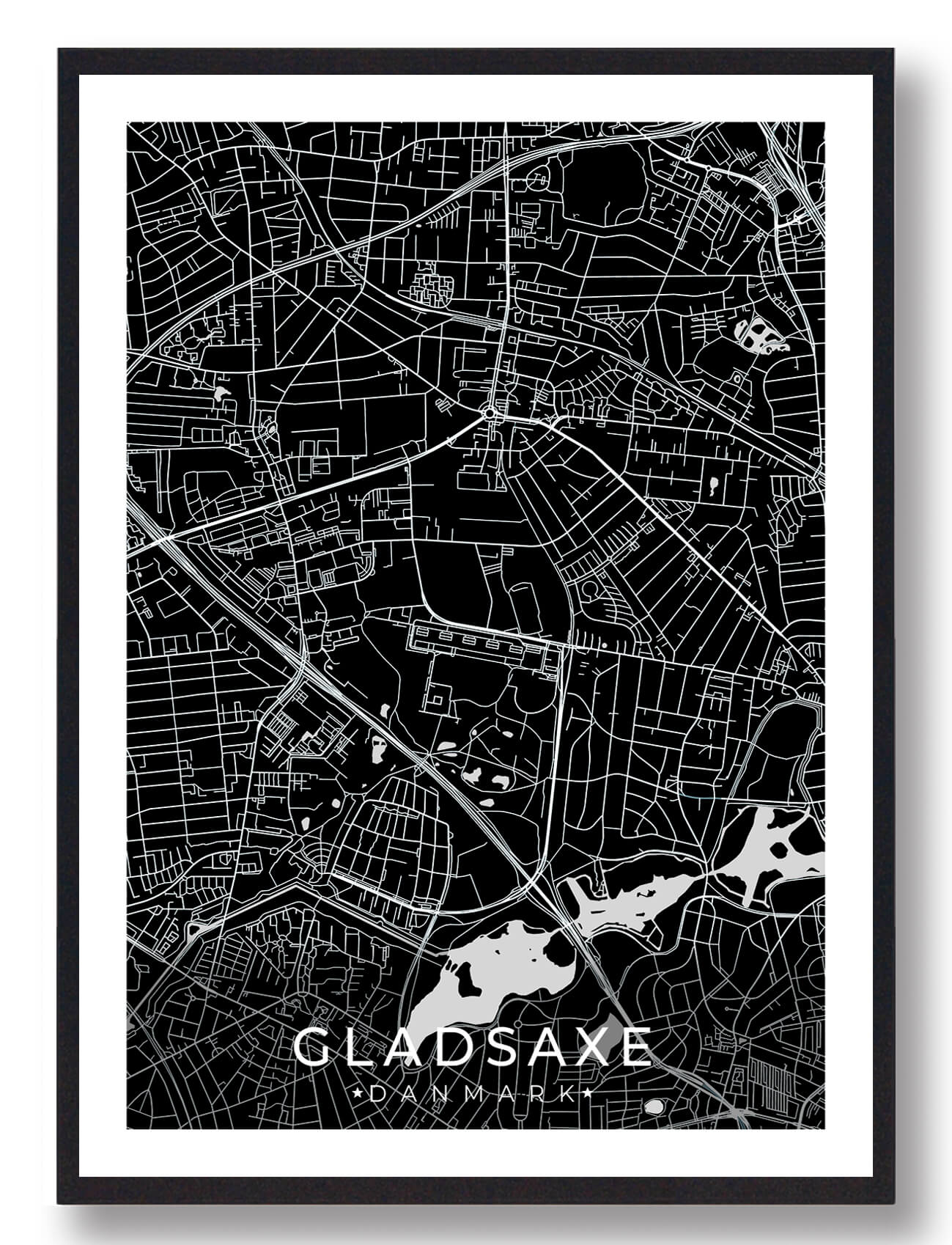 Gladsaxe By Plakat – Sort Design til Dit Hjem